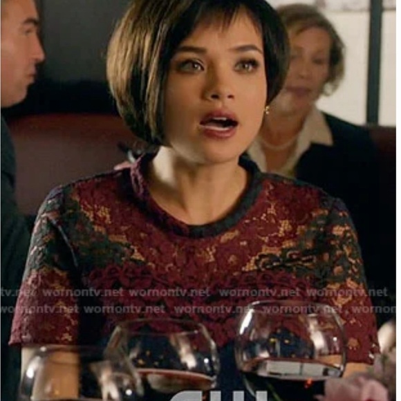 Sandro Paris “Rodney”  Colorblock (Red Blue Green) Lace Mini Dress Size 3 - Picture 10 of 10